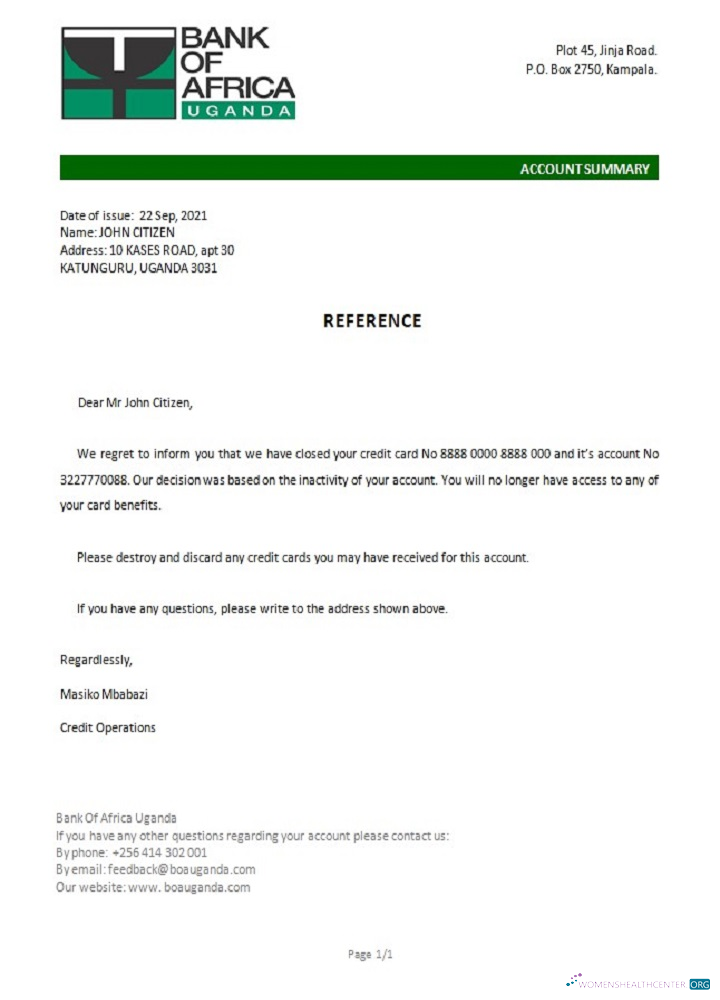 Download Uganda Bank of Africa closure reference Photoshop template